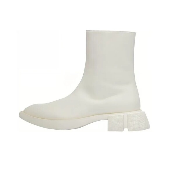 Both Brand Leather Ankle Boot Size 45 US 11 Mens White $520